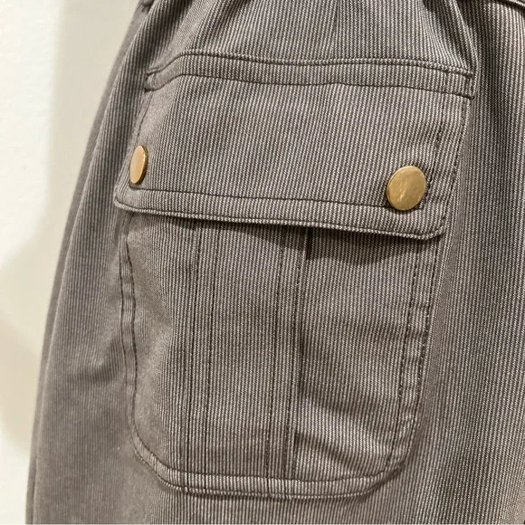 SHARAGANO Stretch Dress Women Size 8P Petite, Roll Tab Sleeves, Pockets, Belted - Picture 6 of 8